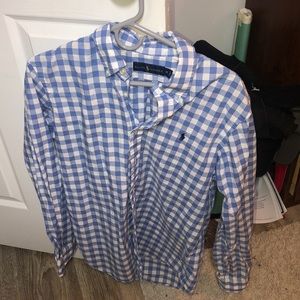 Blue plaid button down.  Polo Ralph Lauren.